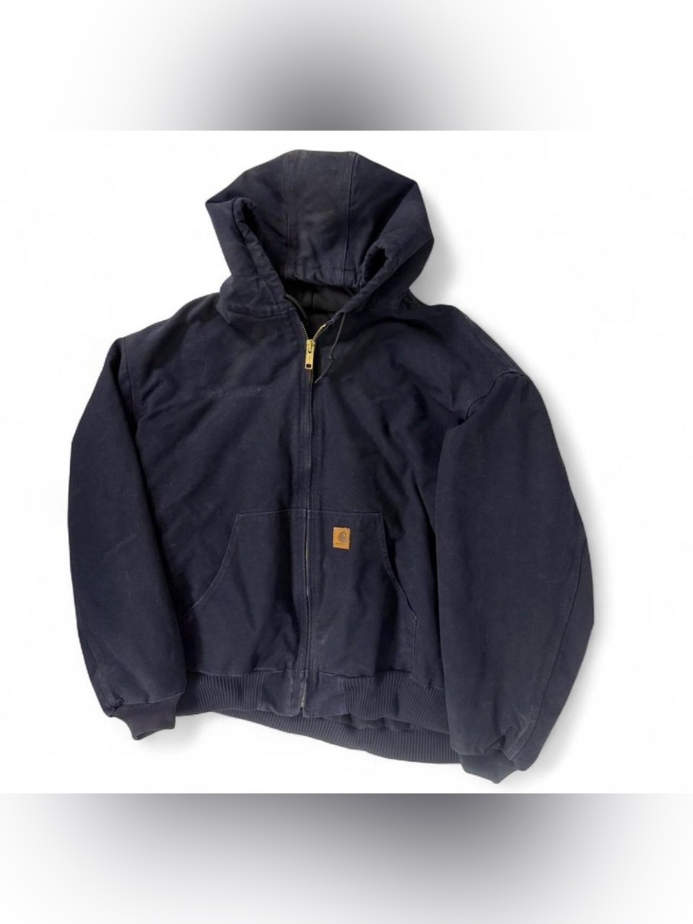Carhartt Jacket J130 MDT Canvas Midnight Navy Blue Hooded Distressed Men 4XL